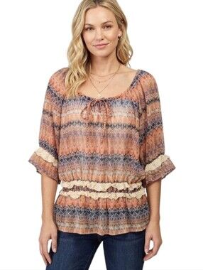 Ya Los Angeles Multicolor Peplum Top